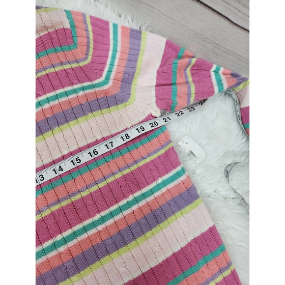 Sag Harbor Women's Pink Striped Lightweight Pullover Sweater Size Large NWT - Picture 5 of 6